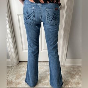 7FAM A-Pocket flare leg jeans. Size 24.